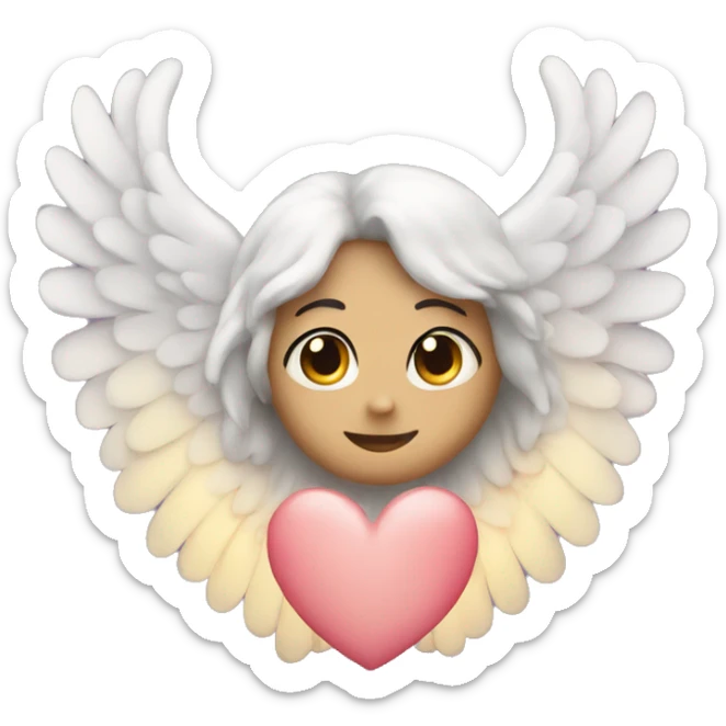 heart with angel wings sticker