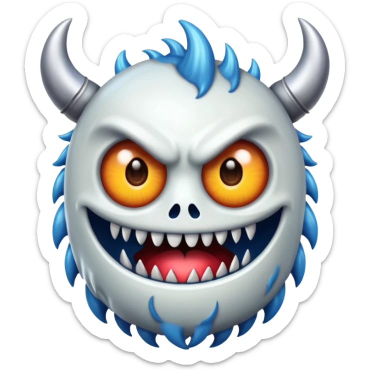 Crea un emoji de una lata de monster blanca de la bebida energética  sticker