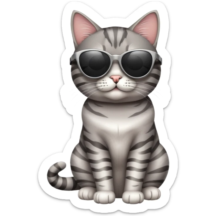 Cat with sunglasses sticker