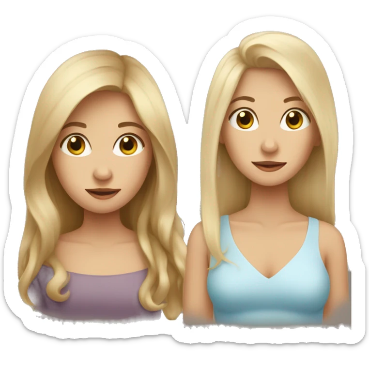 Long Brown hair woman, long Blonde hair woman, baby boy sticker