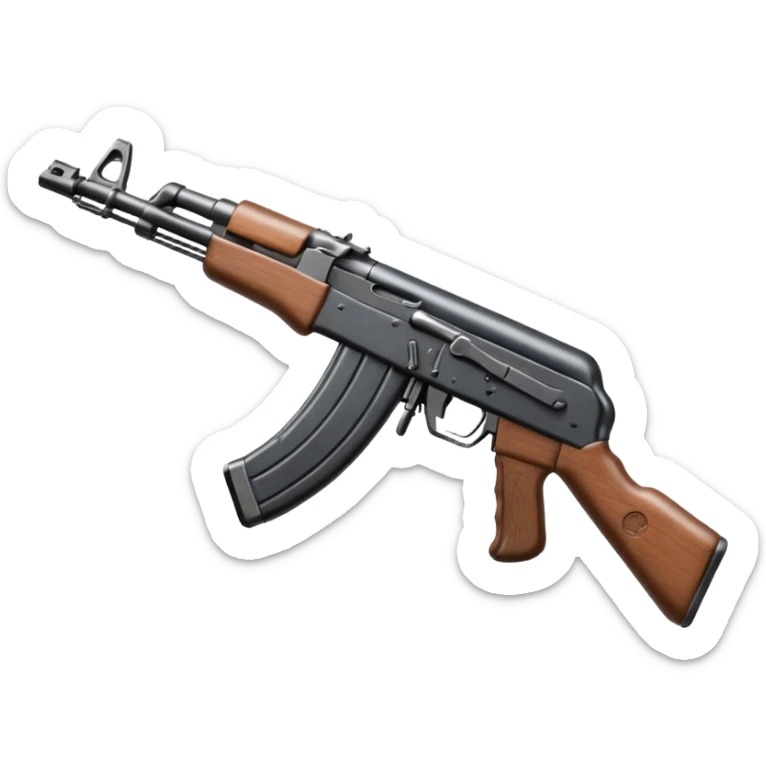 Ak 47 gun emoji in realestic and tilt it with some angle look more realestic like real gun sticker