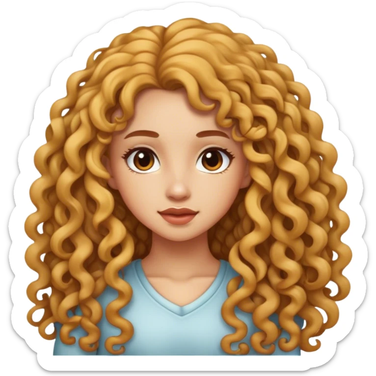 Girl with Long curly Hair sticker