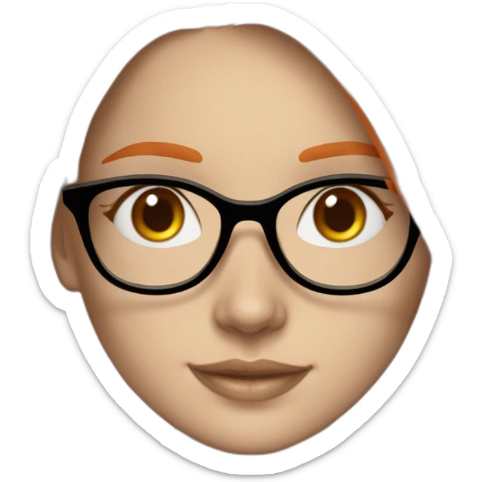 beautiful-fashion-white-girl orange hair with glasses smiling sticker