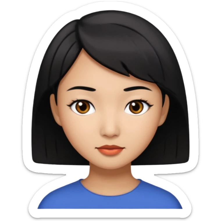 An Asian woman with Medium brown skin and Short black hair and black eyes sticker
