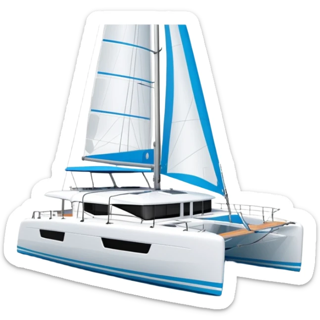 a lagoon 42 catamaran with no wording on the hull or anywhere on the boat  sticker