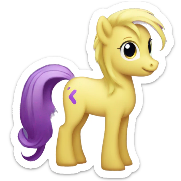 My little pony with yellow hair and a purple tail sticker
