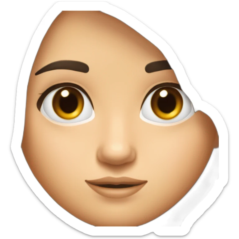 Fille brune au cheuveux longs et les yeux bleux avec yeux bleux sticker