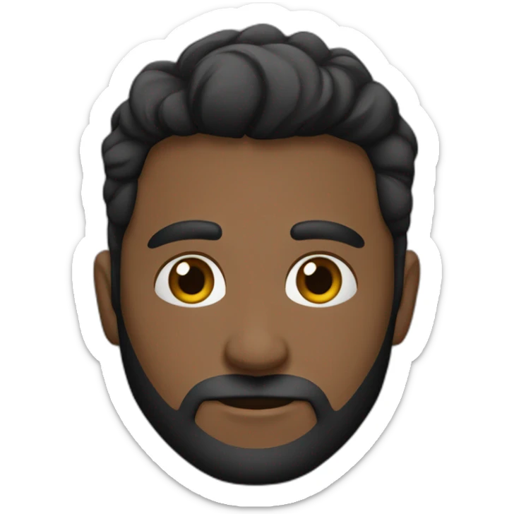 Hombre moreno sin pelos y con barba negra y con ropa negra sticker