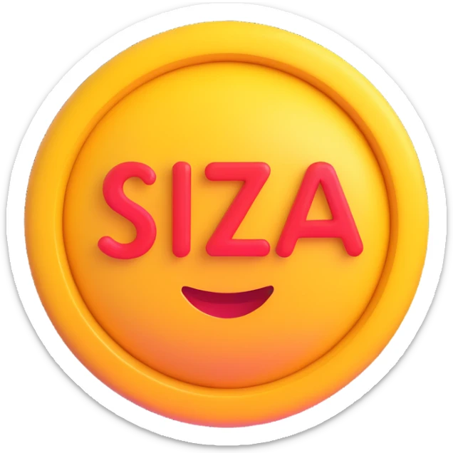 colorful 3D circular emoji with the word 'sziaa' in the center in a modern font sticker