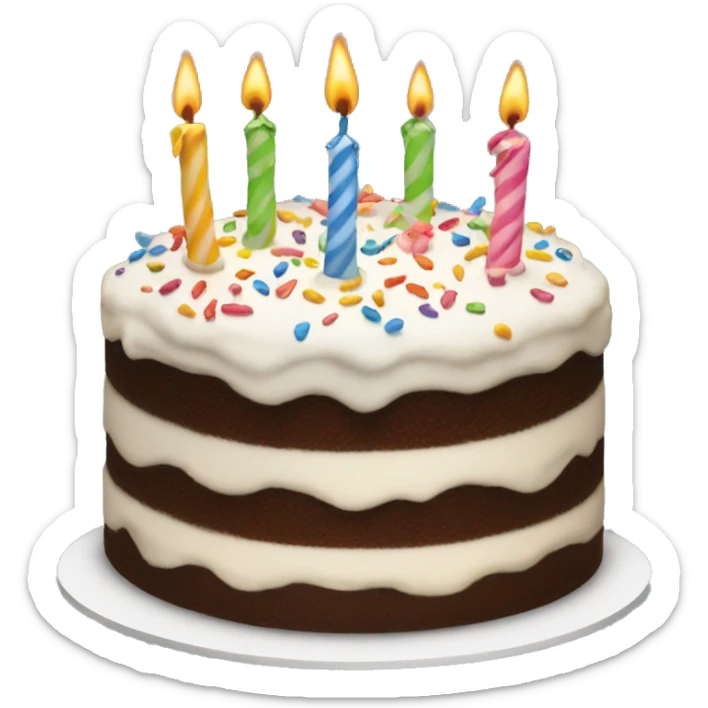 Birthday cake sticker