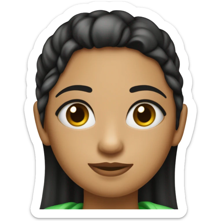 Chica con piel clara, ojos verdes, pelo rizado y negro tapada con una manta sticker