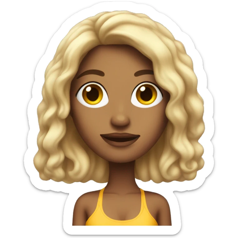 An attractive woman Latina colored with long hair and wearing a swimming bikini  sticker