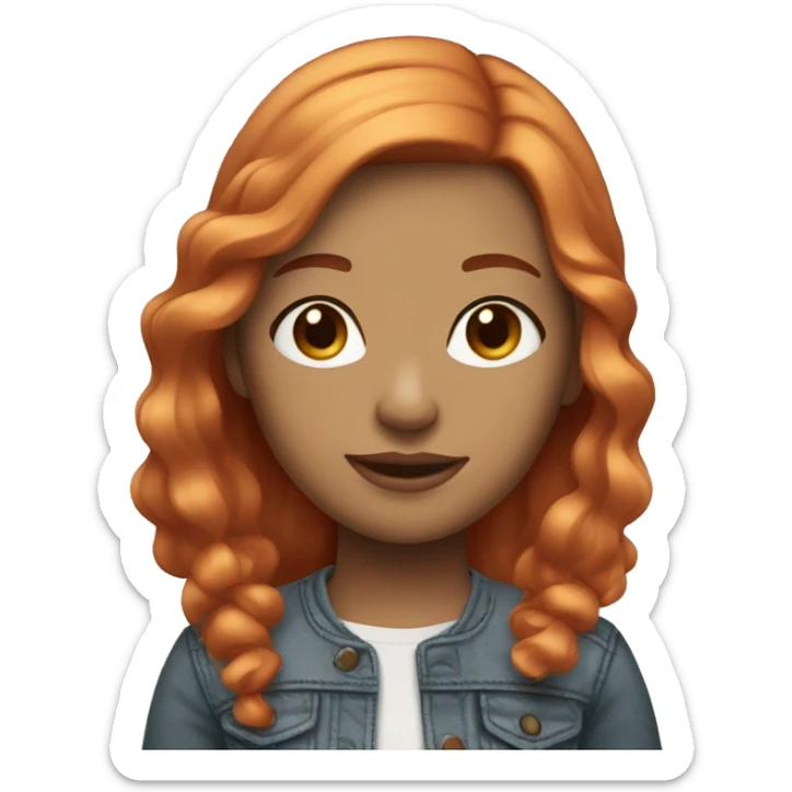 Girl with red hair and blonde highlights with light Skin sticker