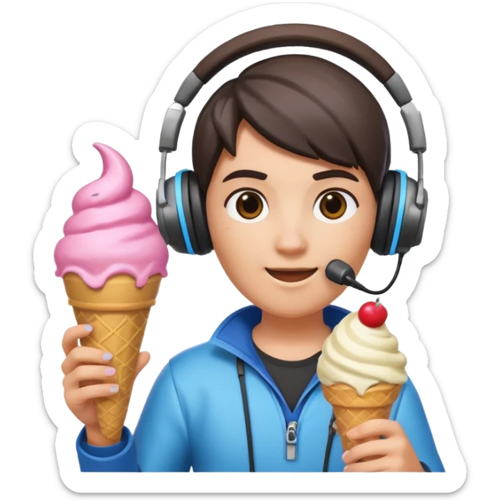 Une glace qui joue a fornite  sticker