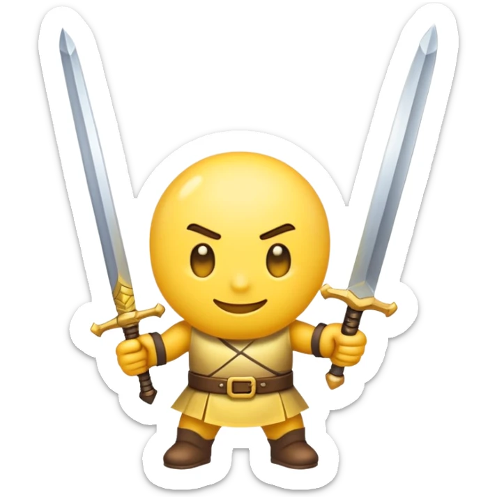 emoji character holding a sword sticker