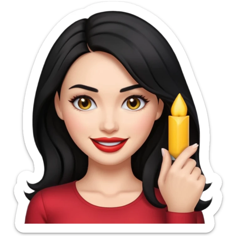 “Emoji girl, femme fatale, black hair. megan fox vibes sticker