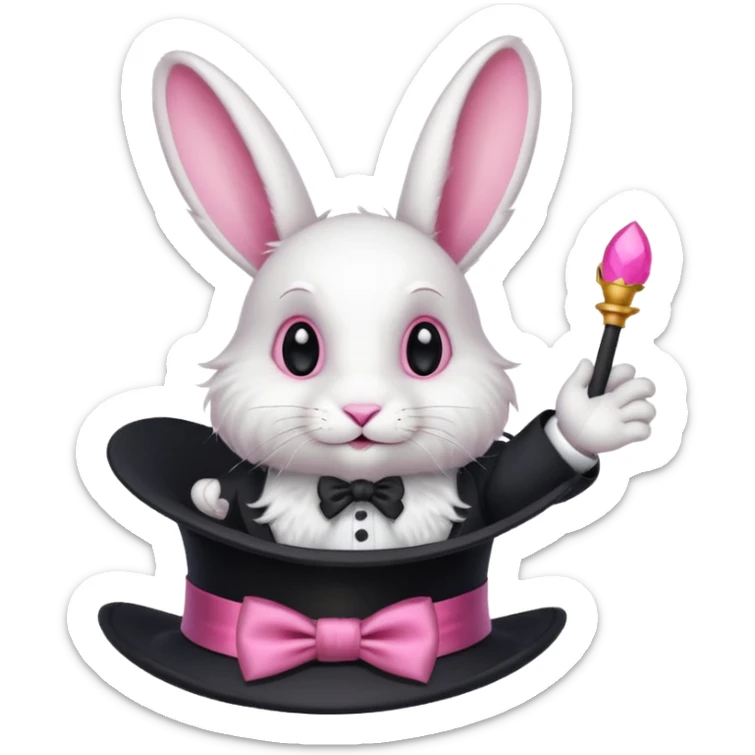 Pulling out Magic rabbit out of a hat rabbit out of a hat sticker