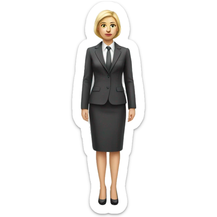 Russian woman full length in suit photorealistic serious sticker