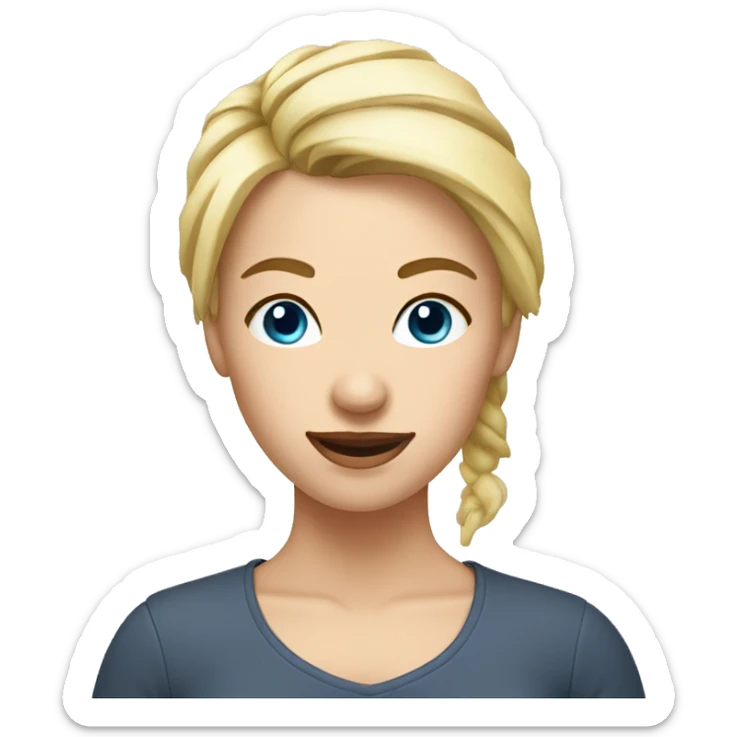 woman with blond Hair and Blue Eyes growing rosemary out of her head sticker