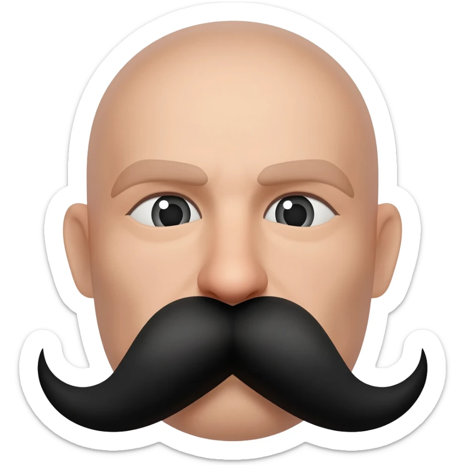 emoji with moustache sticker