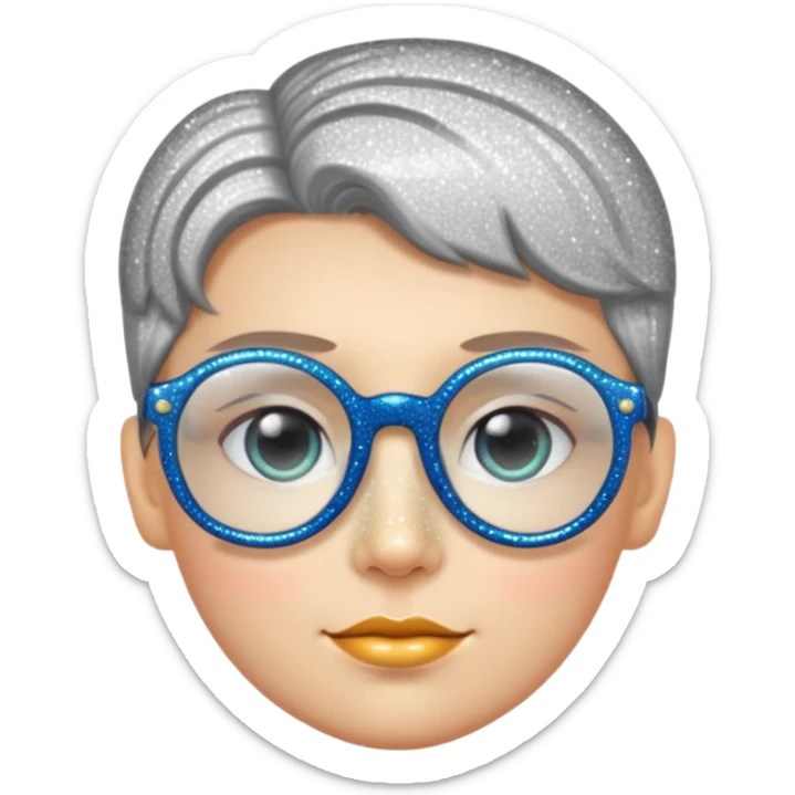 Face with sparkly glasses sticker