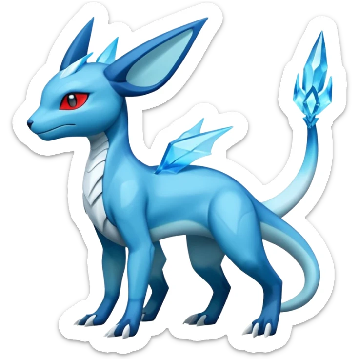 Salandit-Glaceon-Salamence-hybrid-fusion (full body) sticker