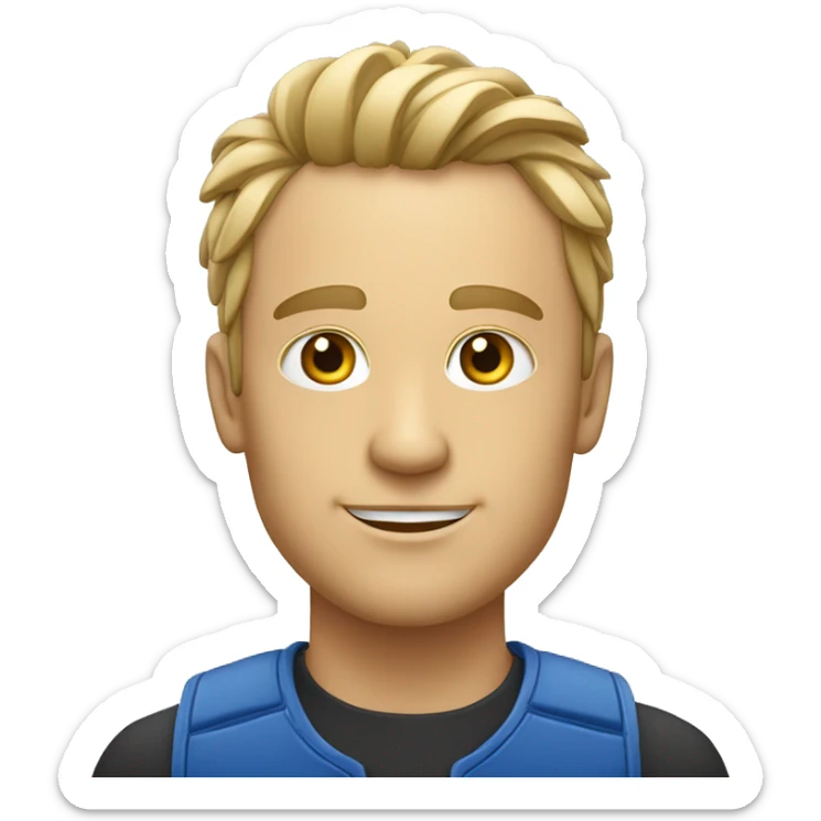 Homme blanc avec cheveux frisé avec des étoiles à la place des yeux  sticker