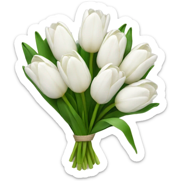 white tulip bouquet  sticker