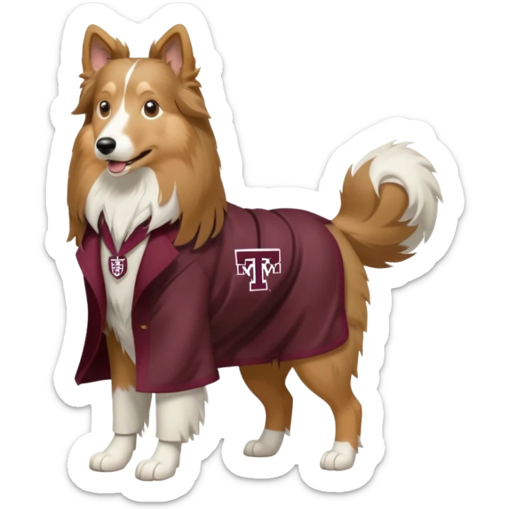 texas A&M miss rev rough collie mascot sticker