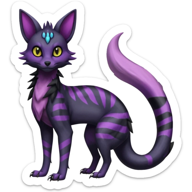 Gothic edgy dark Salandit-Umbreon-Genet-Noivern-Noibat-Serval-Hybrid (Full body) sticker