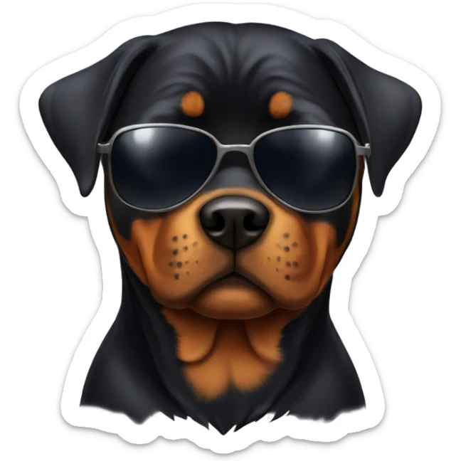 Rottweiler with sunglasses  sticker