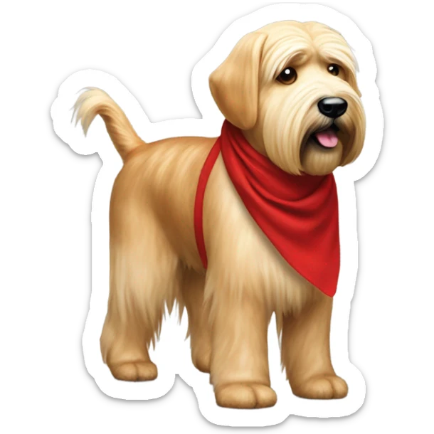 President Donald trump walking a wheaten terrier wearing a red bandana sticker