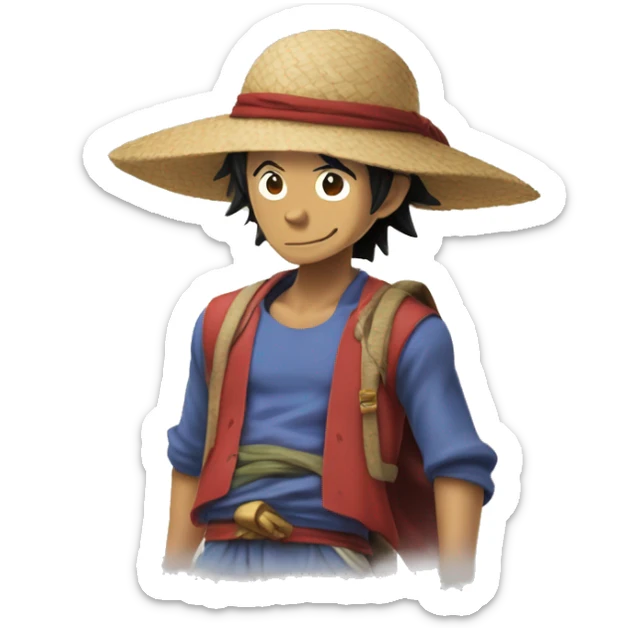 adventurous asian who has the ideals of the adventures of sinbad the anime and luffy from one piece sticker