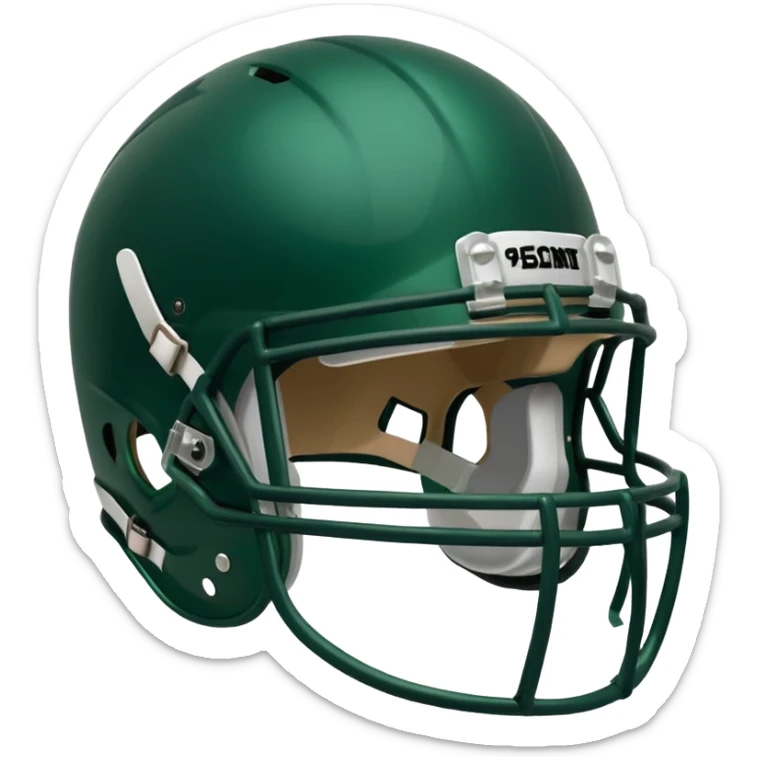College football player helmet in dark green color sticker
