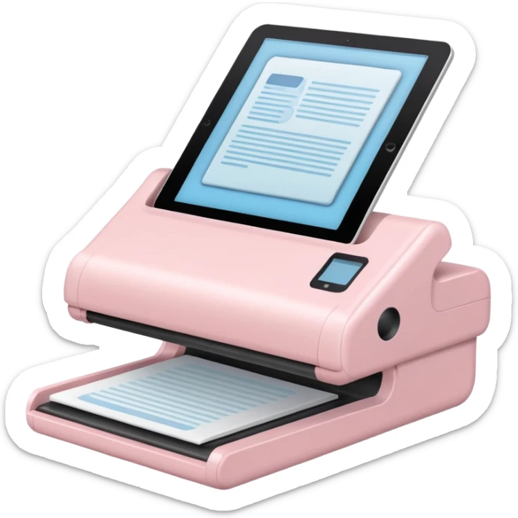light pale Pink Book Scanner sticker