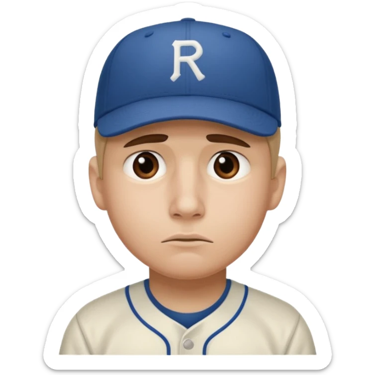 Una carita triste con una gorra de base pro show i q se llame rober sticker