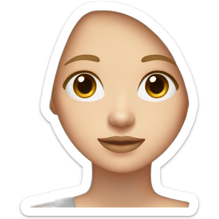 smm white girl with light brown straight long hair and brown eyes with apple macbook sticker