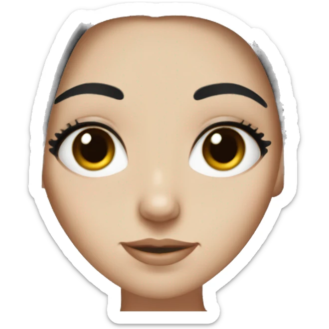 White girl with black almond eyes and tall black hair sticker