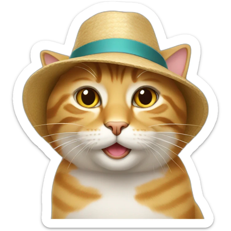 cat wearing a hat sticker