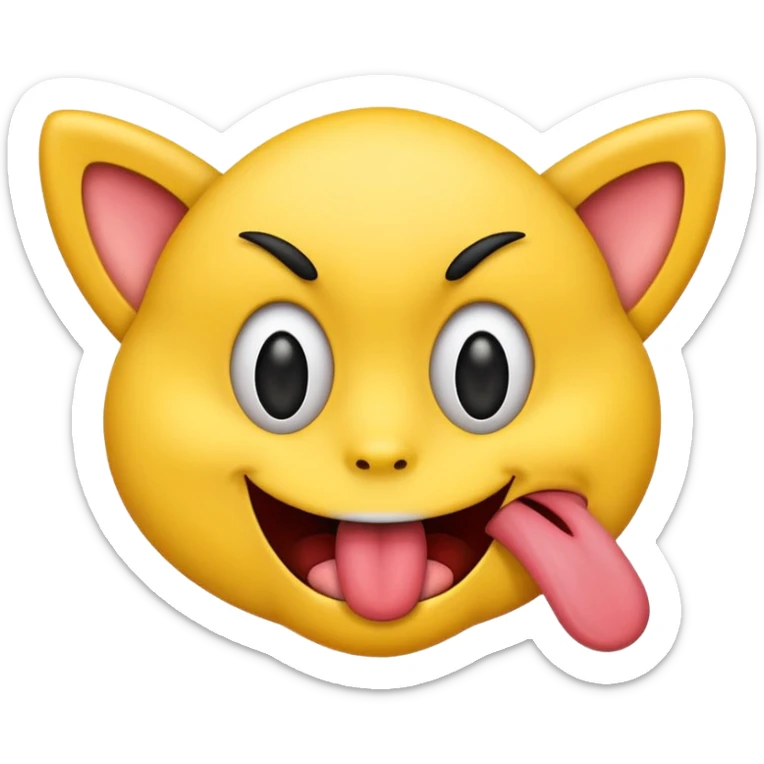 emoji with x eyes and tongue sticking out the side of its mouth sticker
