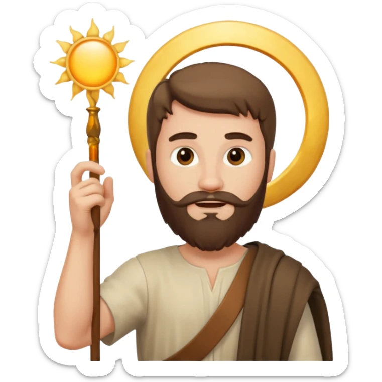 joshua bible chracter bearded man raising his hand stopping the sun sticker