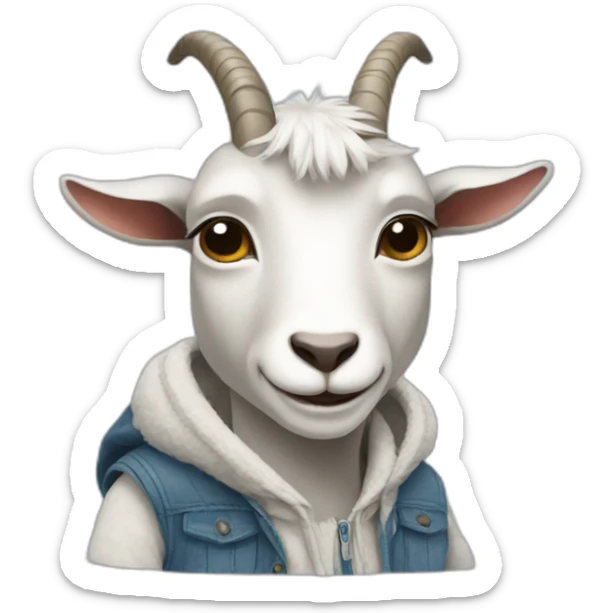 Goat with clothes sticker