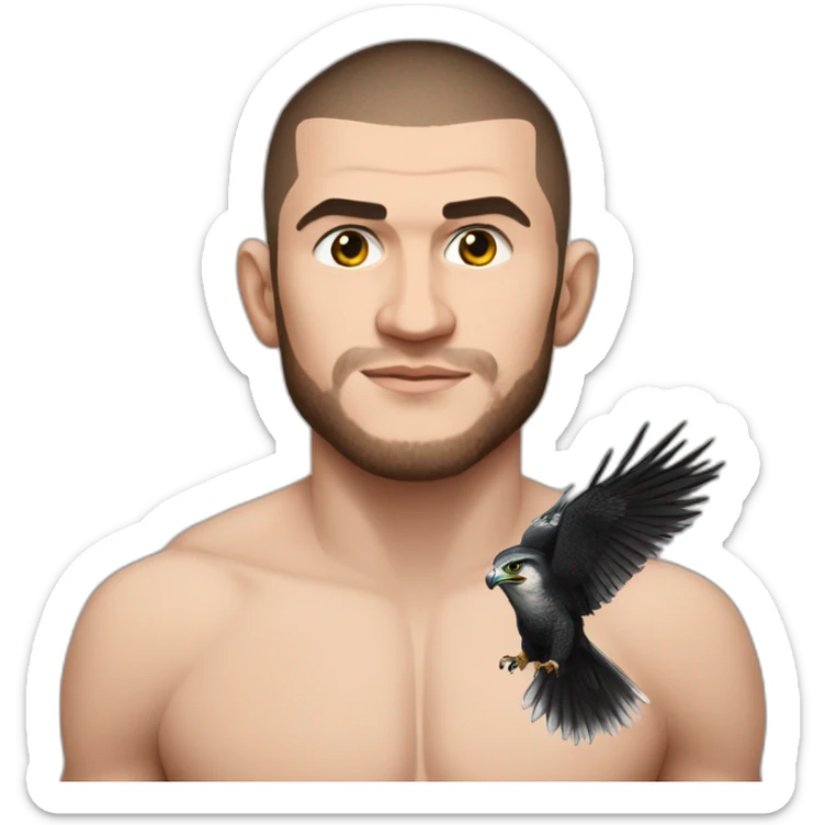 Falcon on the shoulder of khabib nurmagomedov  sticker