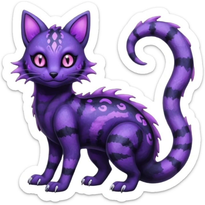 Gothic Nebulae Salandit-Cheshire-Cat-Umbreon-Fakémon-hybrid-creature (full body)  sticker