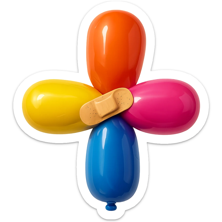 bandage, balloon style, inflated and shiny sticker