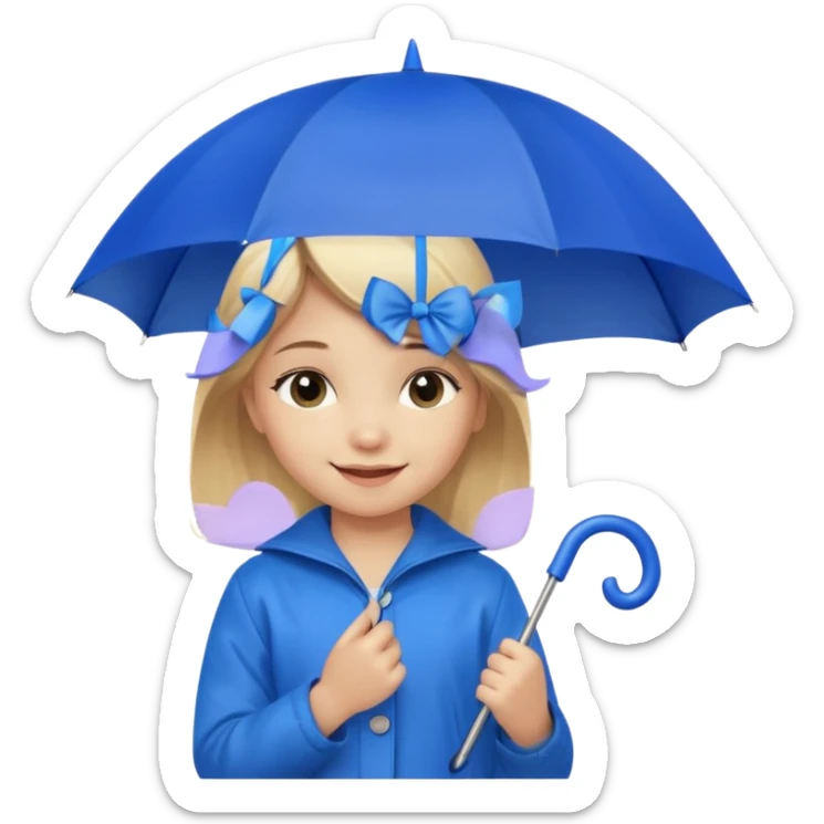 Loutre fille mignonne qui porte un parapluie dans sa main gauche  sticker