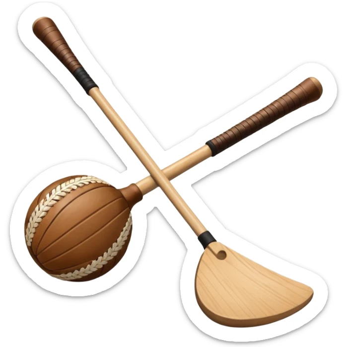 Hurley and sliotar as in what's used for the Irish sport  sticker