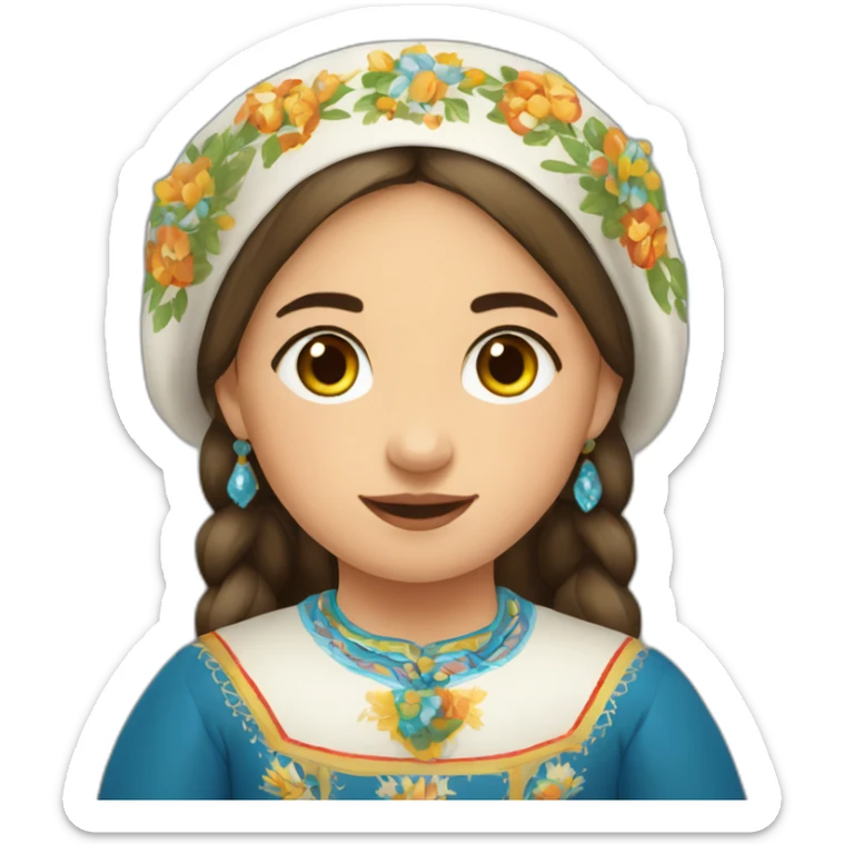 Osetian kavkaz girl in national costume sticker