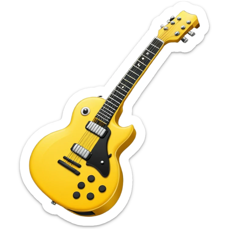 Bana elektronik gitar emojisi yap ama bir tane yüz emojisinin elinde olsun elektronik gitar siyah olsun  sticker