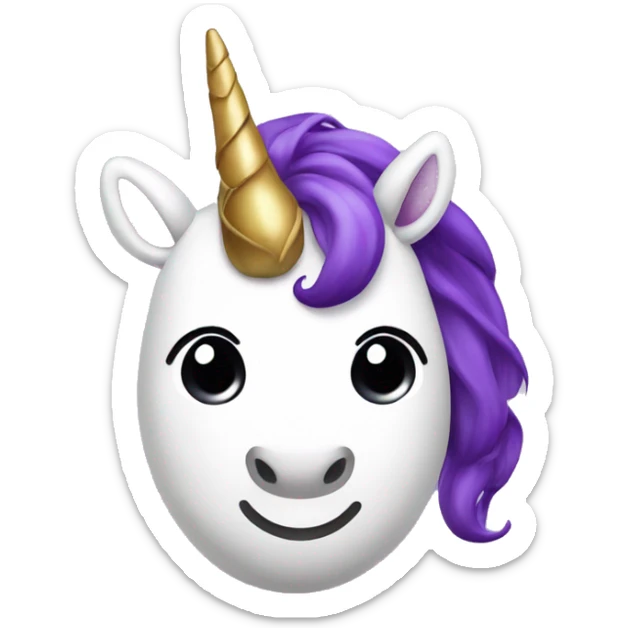 unicorn with purple eggplant in place of the horn sticker